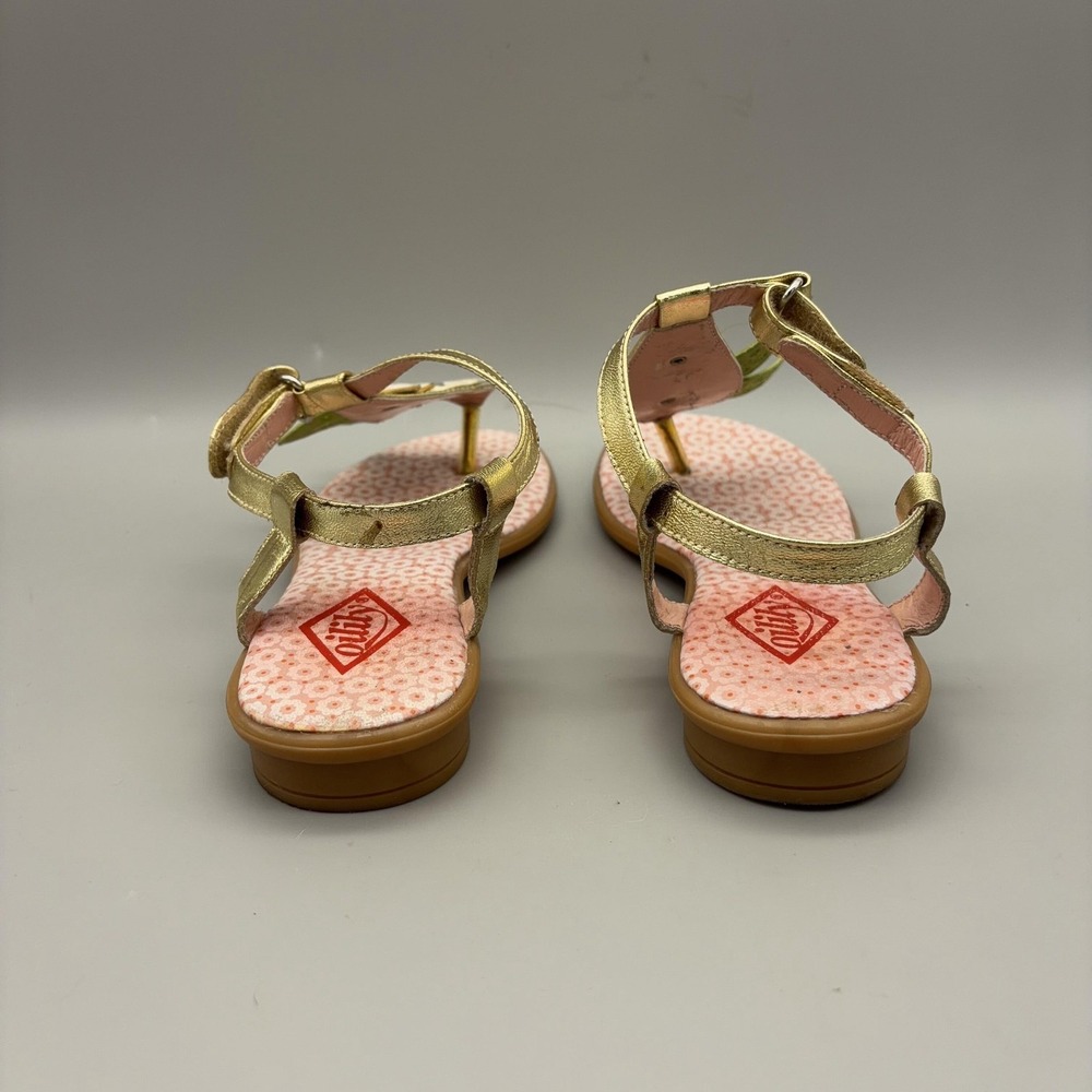 Oilily Sandals Womens Size 36 Gold Thong Floral Rhinestone Strap Cute Colorful - Picture 5 of 12